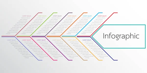 Modelos de infográficos vetoriais usados para relatórios detalhados. Todos os 12 tópicos . — Vetor de Stock