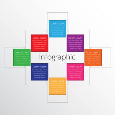 Detaylı raporlar için kullanılan vektör bilgi şablonları. 8 konunun hepsi.