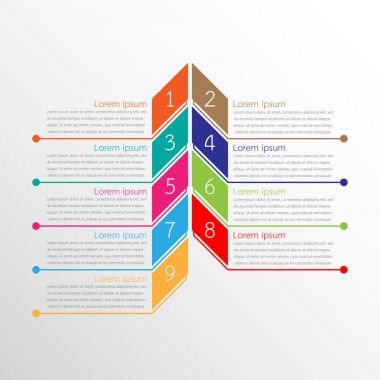 Detaylı raporlar için kullanılan vektör bilgi şablonları. Tüm 9 başlık.