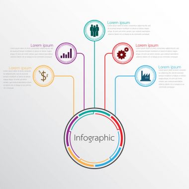 Detaylı raporlar için kullanılan vektör bilgi şablonları. 5 konunun hepsi.