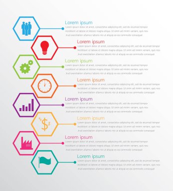 Detaylı raporlar için kullanılan vektör bilgi şablonları. 8 konunun hepsi.