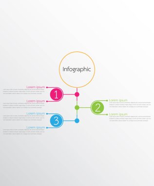 Detaylı raporlar için kullanılan vektör bilgi şablonları. Üç başlık.