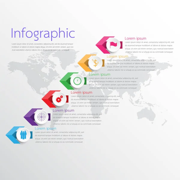 Vektor-Infografik-Vorlagen für detaillierte Berichte. Alle 6 Themen. — Stockvektor