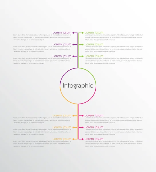 Modelos de infográficos vetoriais usados para relatórios detalhados. Todos os 4 tópicos . — Vetor de Stock