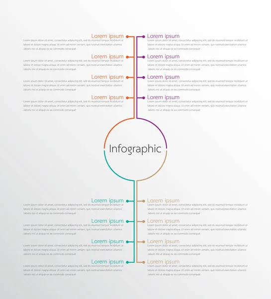 Modèles d'infographie vectorielle utilisés pour les rapports détaillés. Tous les 4 sujets . — Image vectorielle