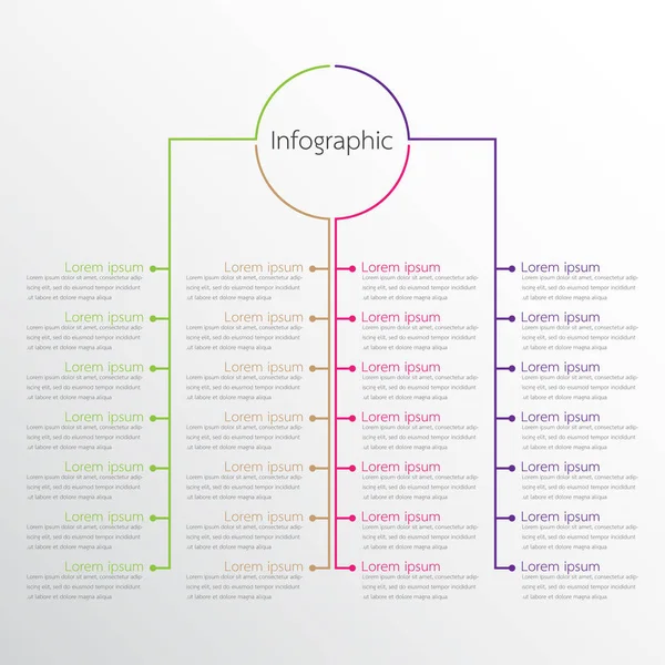 Modelos de infográficos vetoriais usados para relatórios detalhados. Todos os 4 tópicos . — Vetor de Stock