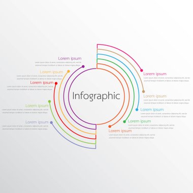 Detaylı raporlar için kullanılan vektör bilgi şablonları. Tüm 10 başlık.