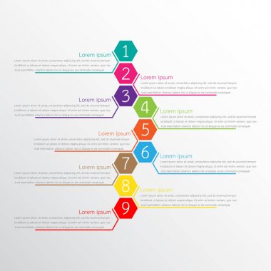 Detaylı raporlar için kullanılan vektör bilgi şablonları. Tüm 9 başlık.