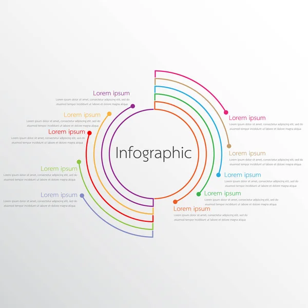 Διανυσματικά Infographic Πρότυπα Που Χρησιμοποιούνται Για Λεπτομερείς Αναφορές Και Θέματα — Διανυσματικό Αρχείο