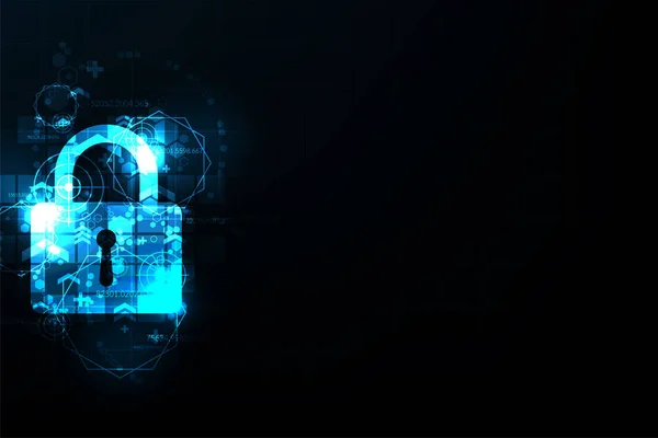 暗い青色の背景のデジタル セキュリティ — ストックベクタ