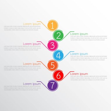 Detaylı raporlar için kullanılan vektör bilgi şablonları. 7 konunun hepsi.