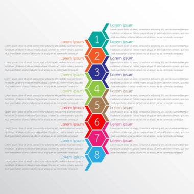 Detaylı raporlar için kullanılan vektör bilgi şablonları. 8 konunun hepsi.