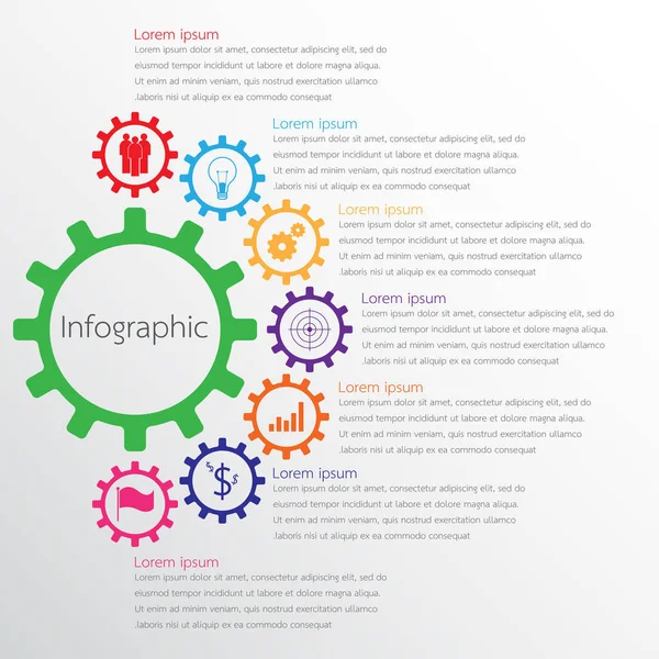 Vektor Infografik Vorlagen Für Detaillierte Berichte Alle Themen — Stockvektor