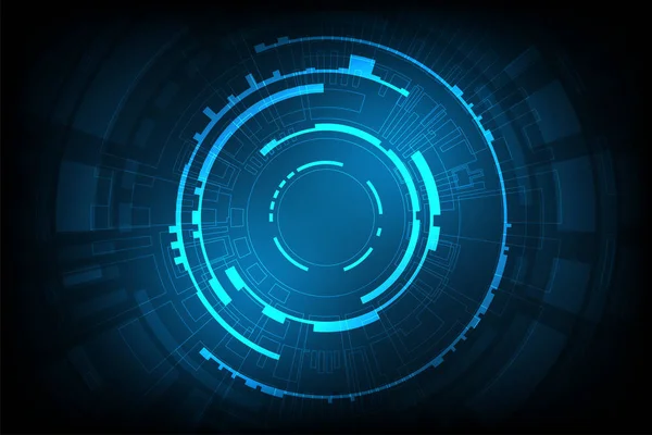 Teknoloji kavramı koyu mavi zemin üzerine vektörde.