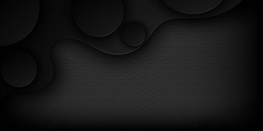 Üst üste binen özelliklere sahip siyah soyut vektör arkaplanı.