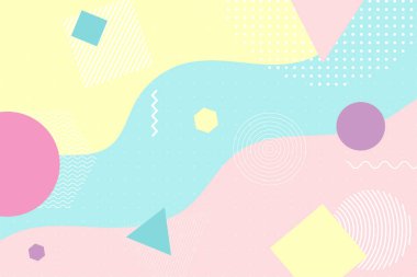 Geometrik şekillerden yaratılan vektör soyut renk arkaplanı.