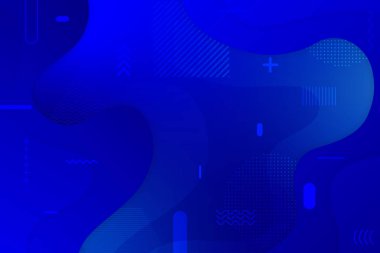 Mavi arkaplan, akışkan, dalgalı şekil ve renk ayrımına sahip oranlar ve bileşenler..