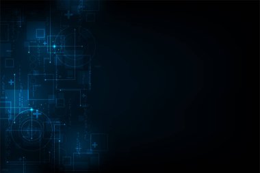 Dijital teknoloji çalışmalarının vektör soyut arkaplanı.