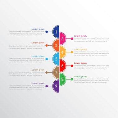 Detaylı raporlar için kullanılan vektör bilgi şablonları. Tüm 9 başlık.