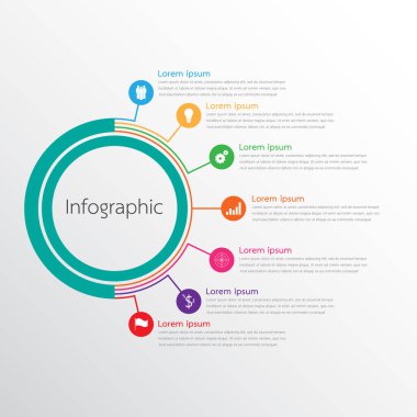 Detaylı raporlar için kullanılan vektör bilgi şablonları. 7 konunun hepsi.