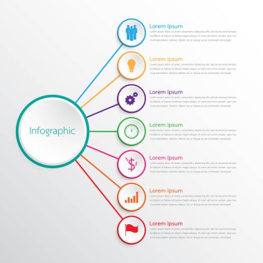 Detaylı raporlar için kullanılan vektör bilgi şablonları. 7 konunun hepsi.
