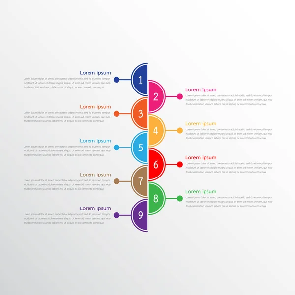 Modelos Infográficos Vetoriais Usados Para Relatórios Detalhados Todos Tópicos — Vetor de Stock