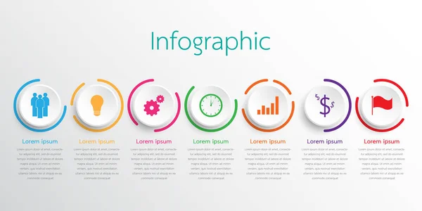 Modelos Infográficos Vetoriais Usados Para Relatórios Detalhados Todos Tópicos — Vetor de Stock