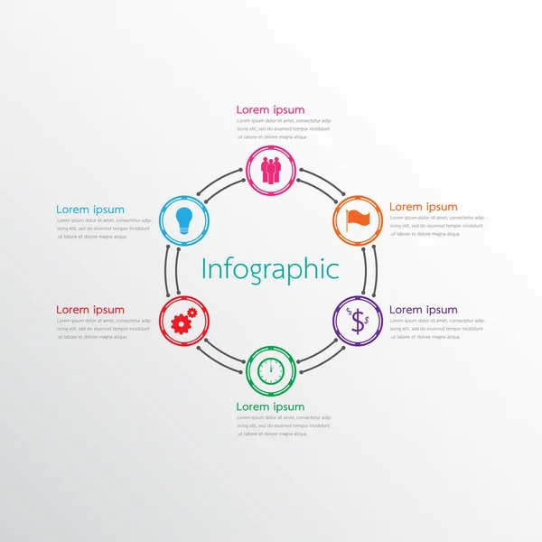 Modelos Infográficos Vetoriais Usados Para Relatórios Detalhados Todos Tópicos — Vetor de Stock