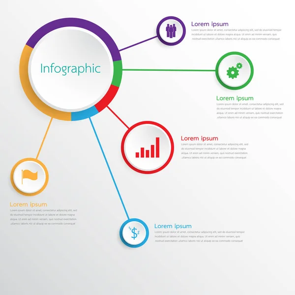 Vektor Infografik Vorlagen Für Detaillierte Berichte Alle Themen — Stockvektor