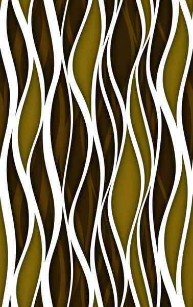 seamless olive green pattern with abstract waves ornament, curly background, stylish graphic design