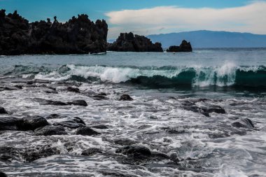 Playa la Arena siyah volkanik kum plaj