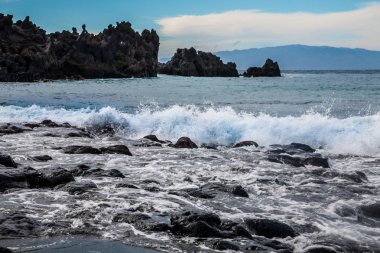 Playa la Arena siyah volkanik kum plaj