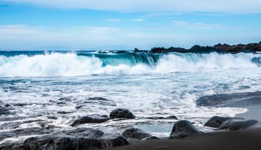 Playa la Arena siyah volkanik kum plaj