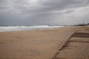 Montgat plajında peyzaj