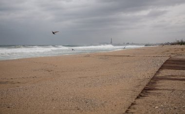 Montgat plajında peyzaj