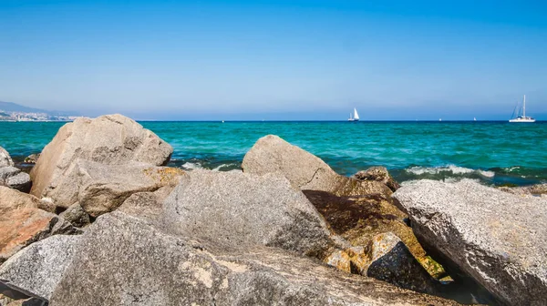 Orilla del mar en Badalona — Foto de Stock