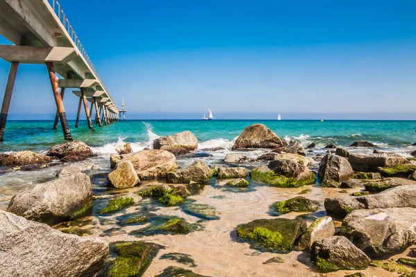 Orilla del mar en Badalona —  Fotos de Stock