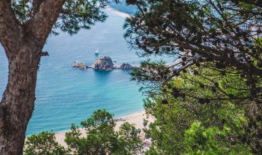 Deniz manzarası, Costa Brava, Katalonya, İspanya