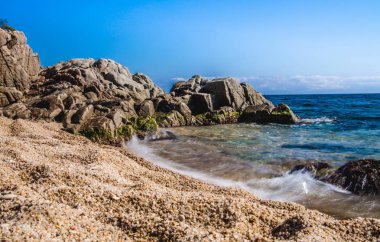 Deniz manzarası, Costa Brava, Katalonya, İspanya