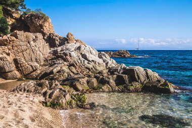 Deniz manzarası, Costa Brava, Katalonya, İspanya