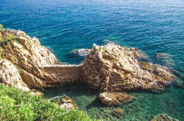 Deniz manzarası, Costa Brava, Katalonya, İspanya