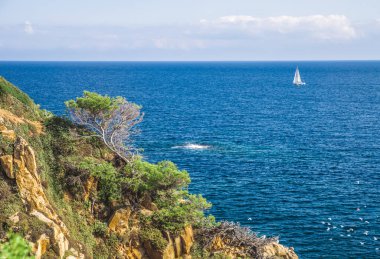 Deniz manzarası, Costa Brava, Katalonya, İspanya