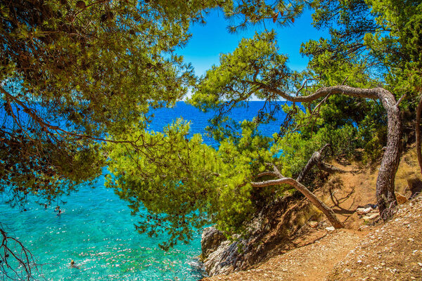Beautiful landscape of Croatia, Croatia coast, sea and mountains. Panorama