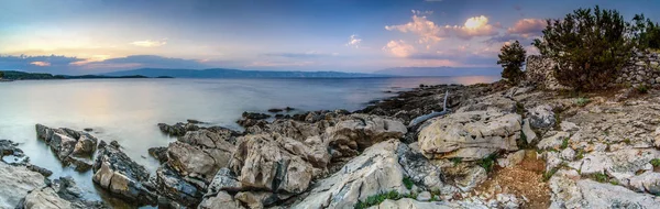 Hermoso Paisaje Croacia Costa Croacia Mar Montañas Panorama — Foto de Stock