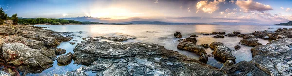 Hermoso Paisaje Croacia Costa Croacia Mar Montañas Panorama — Foto de Stock