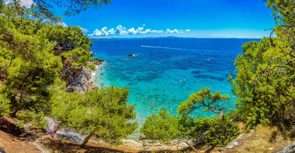 Hırvatistan, Hırvatistan sahil, deniz ve dağların güzel manzara. Panorama