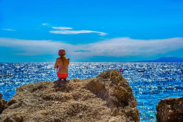 Hırvatistan, Hırvatistan sahil, deniz, tatil güzel manzara. Panorama