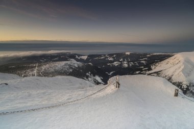 Kış Karkonosze Dağları, Panorama'nın güzel manzara