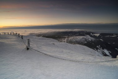 Kış Karkonosze Dağları, Panorama'nın güzel manzara