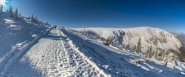 Kış Karkonosze Dağları Panorama Nın Güzel Manzara — Stok fotoğraf